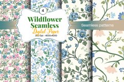 digital paper, seamless paper, floral patterns, wildflower, nature, botanical, spring, summer, cottagecore, vintage