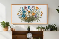 Wildflower embroidery Frame TV art, embroidered wildflower Product Image 5