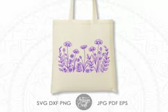 Wildflowers with Buttercup flowers as SVG cut files as digital download 