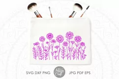 Wildflower SVG | Daisy Border | Line Art | Field of Flowers Product Image 5