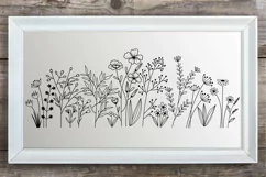 Wildflower Svg, Flower Meadow Svg, Flower Line Art. Product Image 5