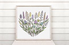 Wildflower Heart Flower Graphic Colour Floral Wreath Clipart Product Image 2