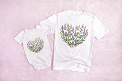 Wildflower Heart Flower Graphic Colour Floral Wreath Clipart Product Image 3