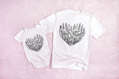 Wildflower Heart Flower Graphic Outline Floral Wreath PNG Product Image 3
