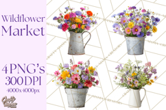 Charming Wildflower Market Floral Clipart PNG Product Image 1