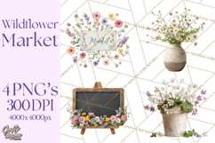 Charming Wildflower Market Floral Clipart PNG Product Image 1