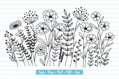 Flower svg, Wildflower Blooms Svg, Floral Meadow Svg. Product Image 1