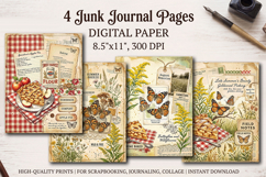 Wildflower meadow junk journal pages, scrapbooking papers Product Image 1