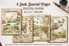 Wildflower meadow junk journal pages, scrapbooking papers Product Image 1