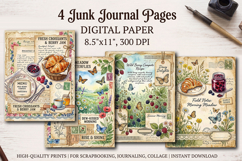 Wildflower meadow junk journal pages, scrapbooking papers Product Image 1
