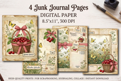 Wildflower meadow junk journal pages, scrapbooking papers Product Image 1