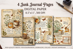 Wildflower meadow junk journal pages, scrapbooking papers Product Image 1