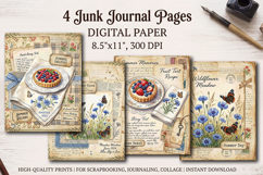 Wildflower meadow junk journal pages, scrapbooking papers Product Image 1