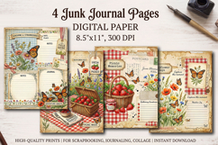 Wildflower meadow junk journal pages, scrapbooking papers Product Image 1