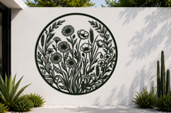 Wildflower Meadow Round Laser Cut SVG Product Image 1