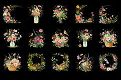 Wildflower meadow clipart, Realistic floral designs, Sublimation wildflower bundle, Nature-themed clipart pack, Digital scrapbooking flowers, Wildflower art illustrations, Meadow floral designs, Realistic wildflower clipart, Floral sublimation designs, Wi