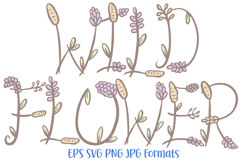 Wildflower PNG Font Floral Flowers Harvest ABC SVG Type by Squeeb Creative