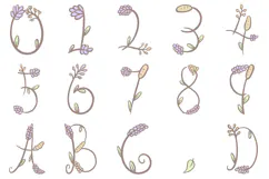 Wildflower PNG Font Floral Flowers Harvest ABC SVG Type Product Image 2