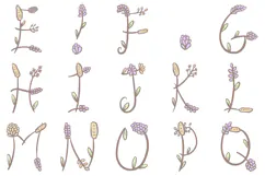 Wildflower PNG Font Floral Flowers Harvest ABC SVG Type Product Image 3