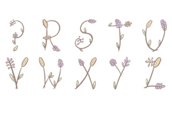Wildflower PNG Font Floral Flowers Harvest ABC SVG Type Product Image 4