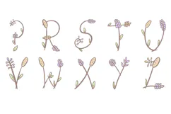 Wildflower PNG Font Floral Flowers Harvest ABC SVG Type Product Image 4
