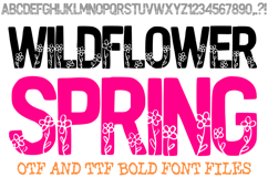Wildflower Spring Bold Font Botanical Silhouette Typeface Product Image 1