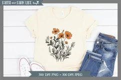 Orange Wildflower JPEG, PNG Product Image 3