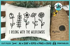Wildflower SVG, Flower Quote SVG, I Belong with Wildflowers Product Image 8