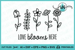 Wildflower SVG, Flower Quote SVG, Wildflower Love Blooms SVG Product Image 1