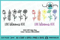 Wildflower SVG, Flower Quote SVG, Wildflower Love Blooms SVG Product Image 2
