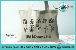 Wildflower SVG, Flower Quote SVG, Wildflower Love Blooms SVG Product Image 5