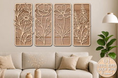 Wildflower Wall Art SVG Laser Cut Design Product Image 1