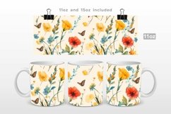 Wildflowers Watercolor Mug Wrap