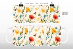 Wildflowers Watercolor Mug Wrap