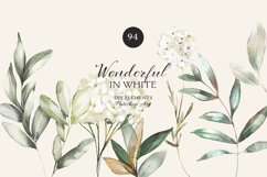 Watercolor White Flowers &amp; Greenery Large Collection Product Image 8