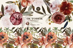 Watercolor Fall Flowers Clipart Set Product Image 1