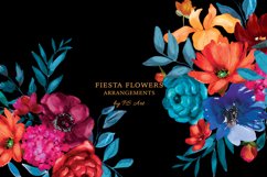 Watercolor Fiesta Flowers Clipart Collection Product Image 5