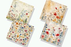 Watercolor Wildflower Digital Paper Bundle Product Image 2