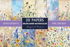Watercolor Wildflower Digital Paper Bundle Product Image 1