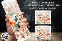Wildflower Watercolor Painting PNG Tumbler Print Wrap Product Image 3