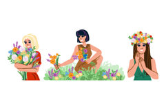 spirit wildflower woman vector Product Image 1