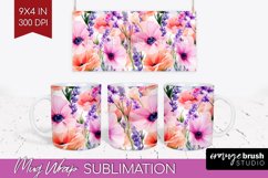 Wildflowers Mug Wrap - Spring Flowers Mug PNG Sublimation Product Image 1
