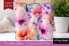 Wildflowers Tumbler Wrap - Spring Flowers Tumbler PNG Product Image 1
