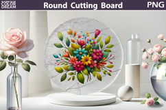 Wildflower Glass Kitchen Cutting Board |Floral Cutting Board Product Image 1