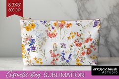 Wildflowers Cosmetic Bag - Spring Flowers Makeup Bag PNG Product Image 1