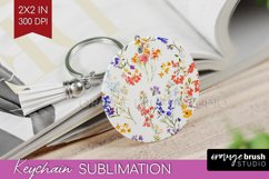 Wildflowers Keychain PNG - Spring Flowers Keychain Product Image 1