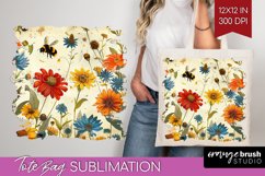 Wildflowers Tote Bag - Spring Flowers Tote Bag PNG Product Image 1