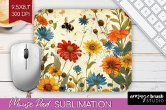Wildflowers Mouse Pad Sublimation - Spring Flowers Mousepad Product Image 1