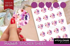 Wildflowers Round Sticker - Spring Flowers Printable Sticker Product Image 1