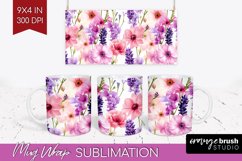 Wildflowers Mug Wrap - Spring Flowers Mug PNG Sublimation Product Image 1
